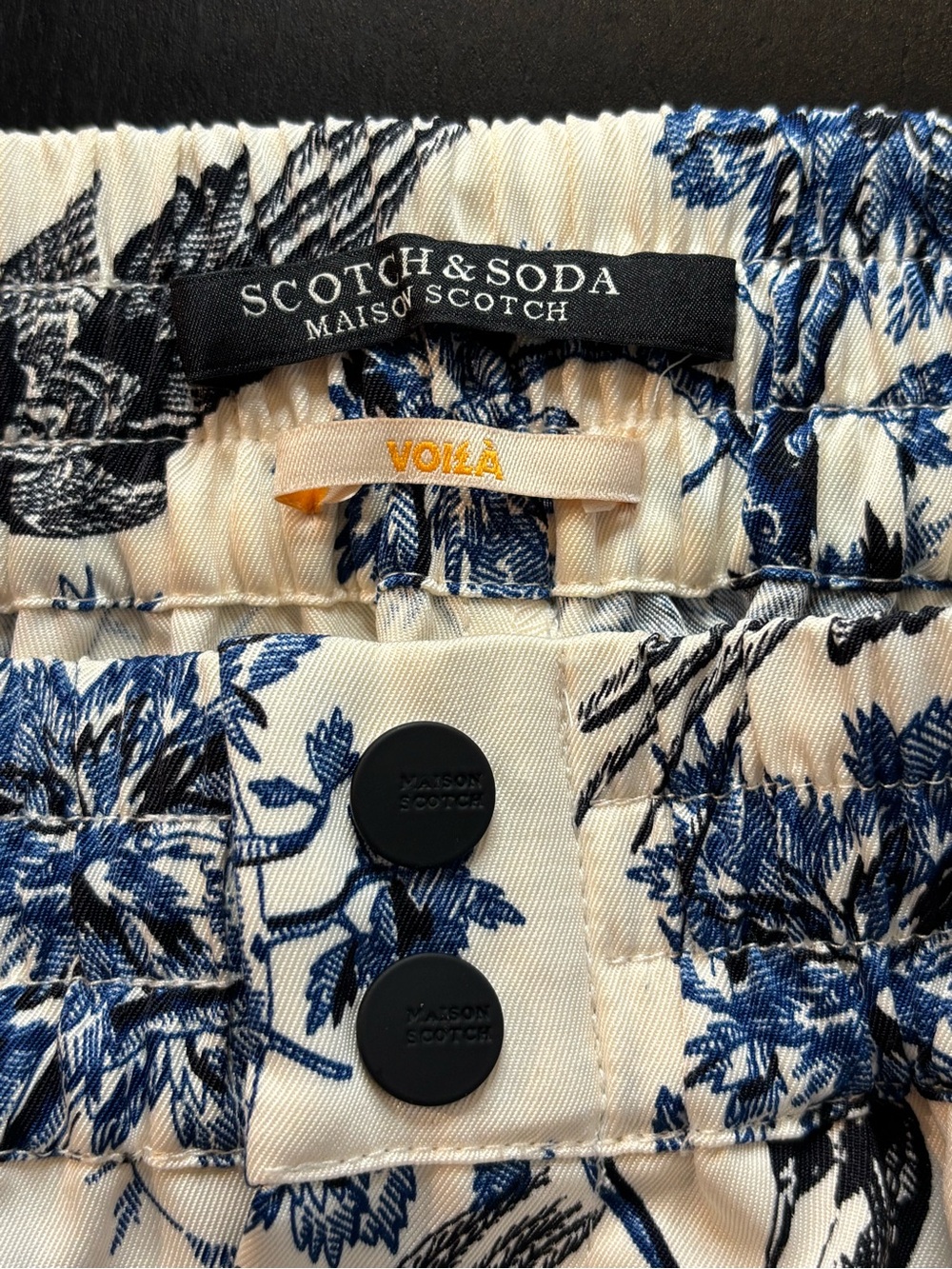 NWOT Scotch & Soda Maison Scotch Blue Birds & Floral Voile Jogger Trousers - Picture 4 of 6